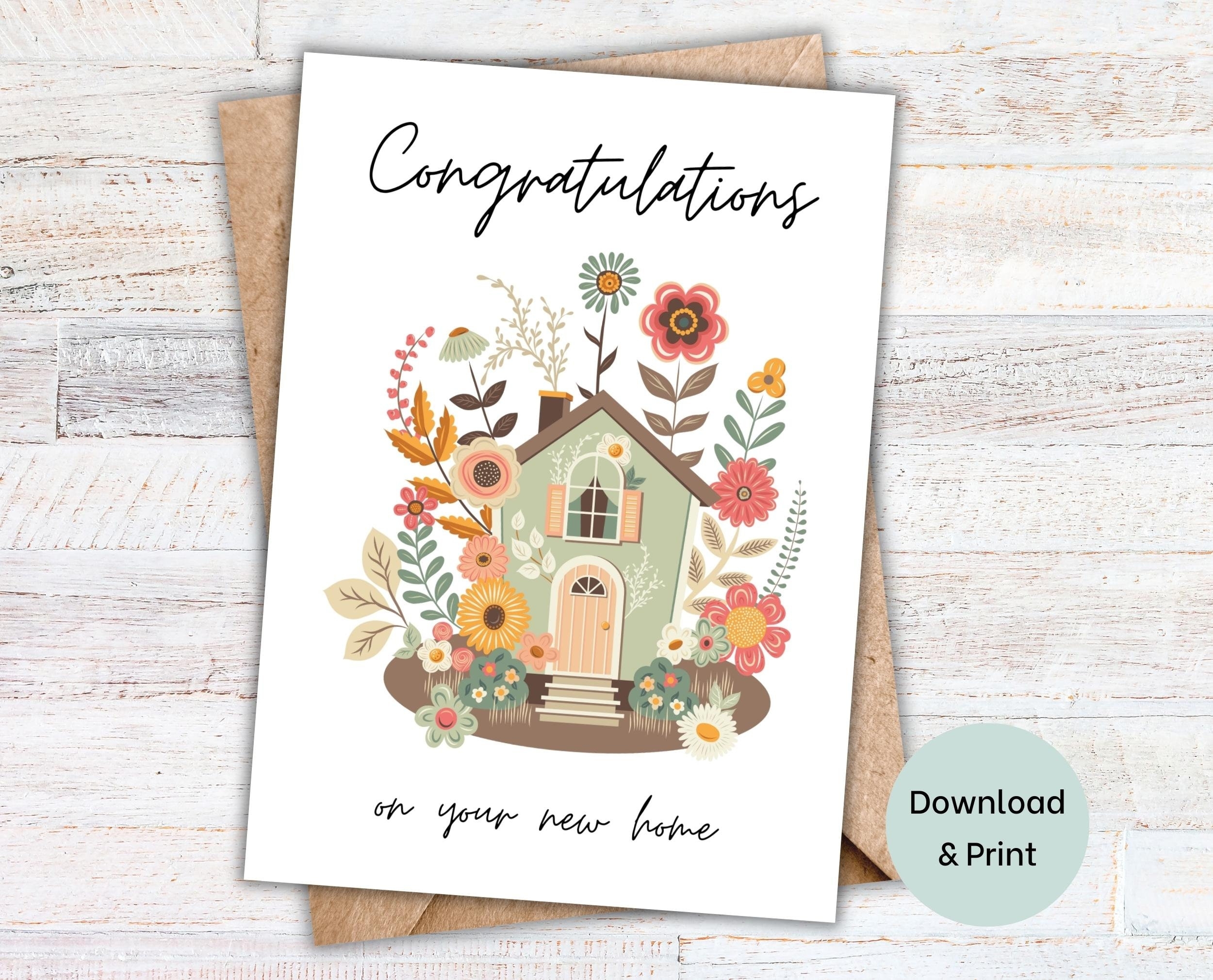 Housewarming Card Printable New Home Card Cottagecore Home 