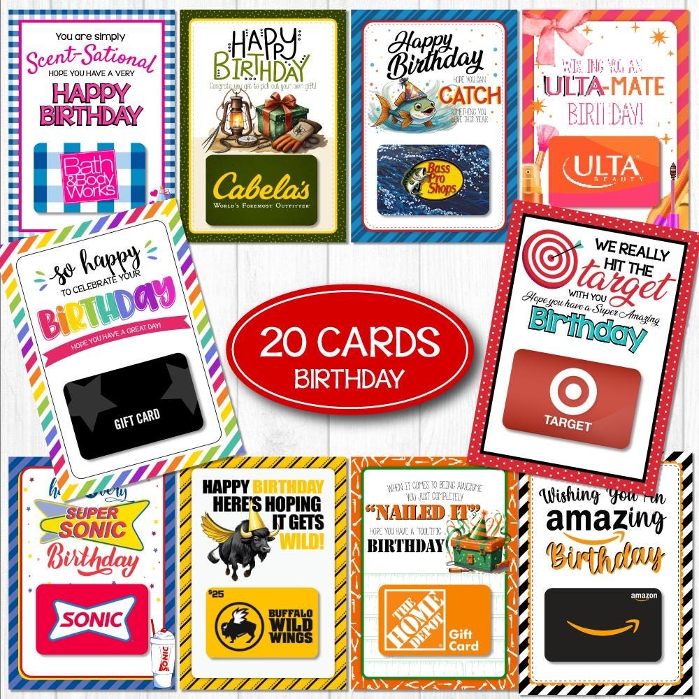 HUGE Bundle Birthday Gift Card Holders 5x7