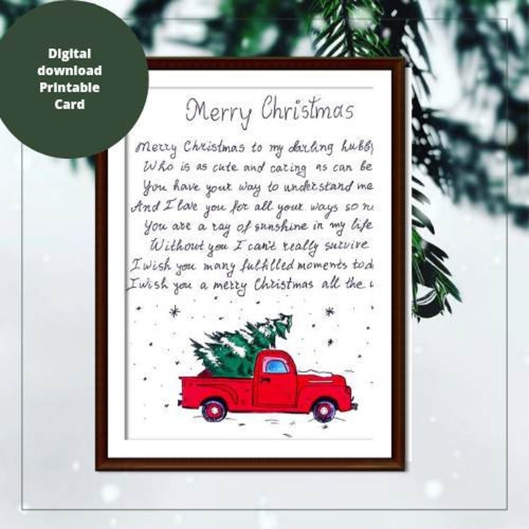 printable christmas card for husband free