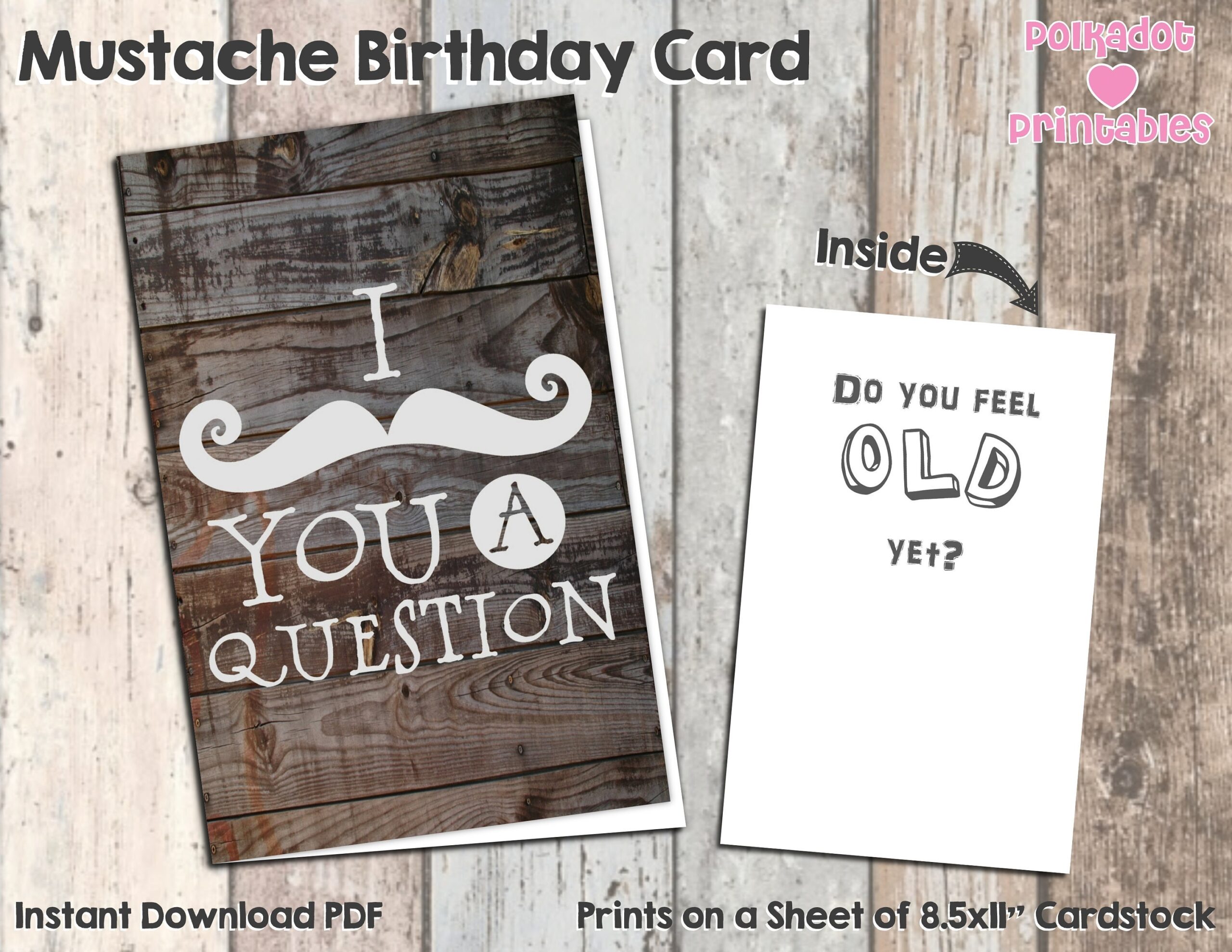 I Mustache You A Question Birthday Card Instant Download PDF Mustache Card Dad Birthday Card Grandpa Birthday Card Mustache Stationery Etsy