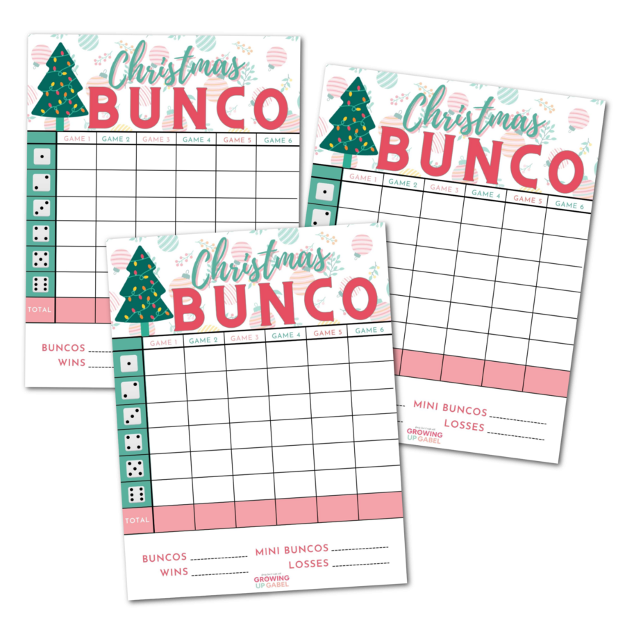 printable christmas bunco cards