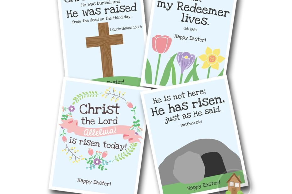 Kids Printable Christian Easter Cards Religious Bible Easter Cards For Children Sunday School Easter Cross And Tomb Etsy