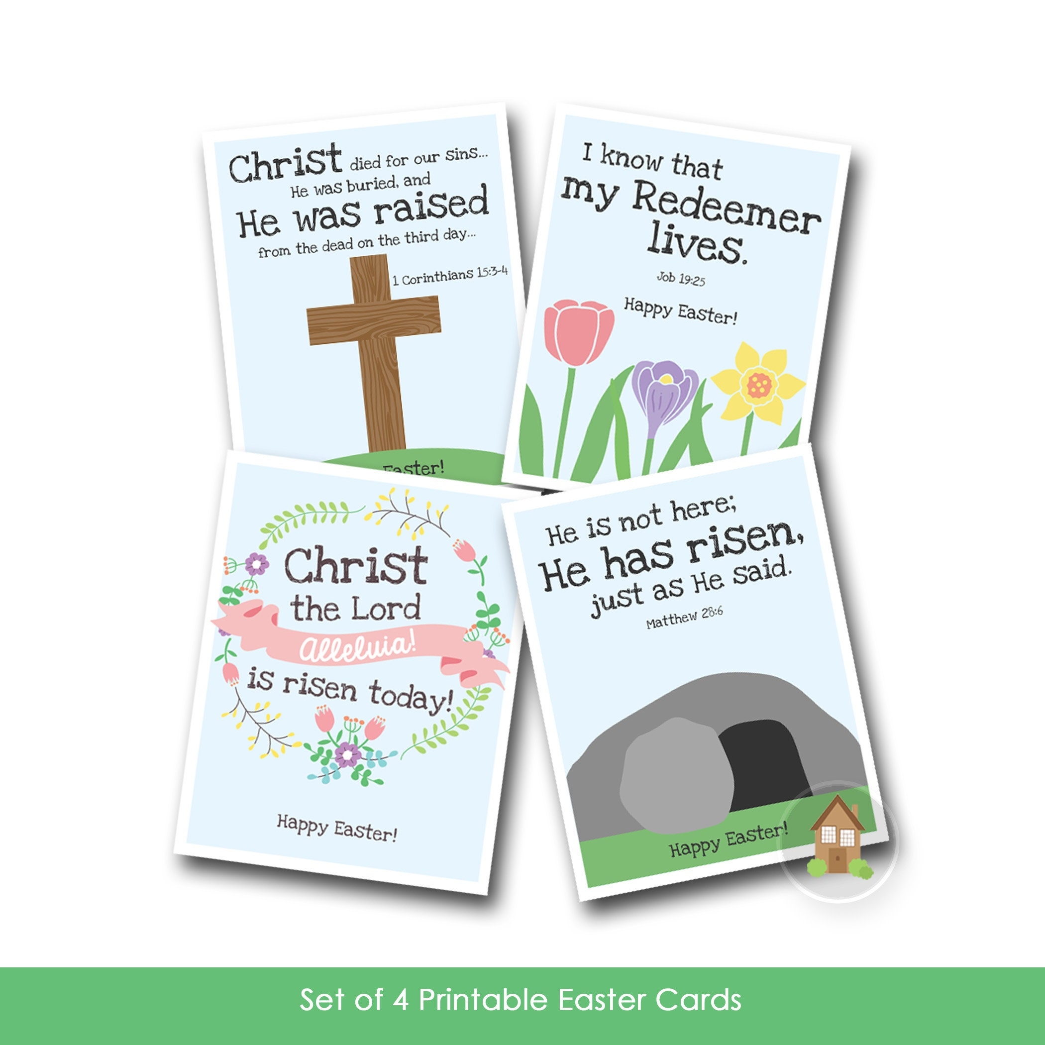 Kids Printable Christian Easter Cards Religious Bible Easter Cards For Children Sunday School Easter Cross And Tomb Etsy