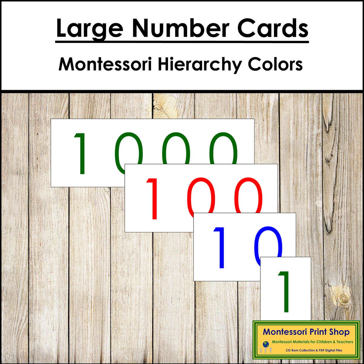 montessori large number cards printable