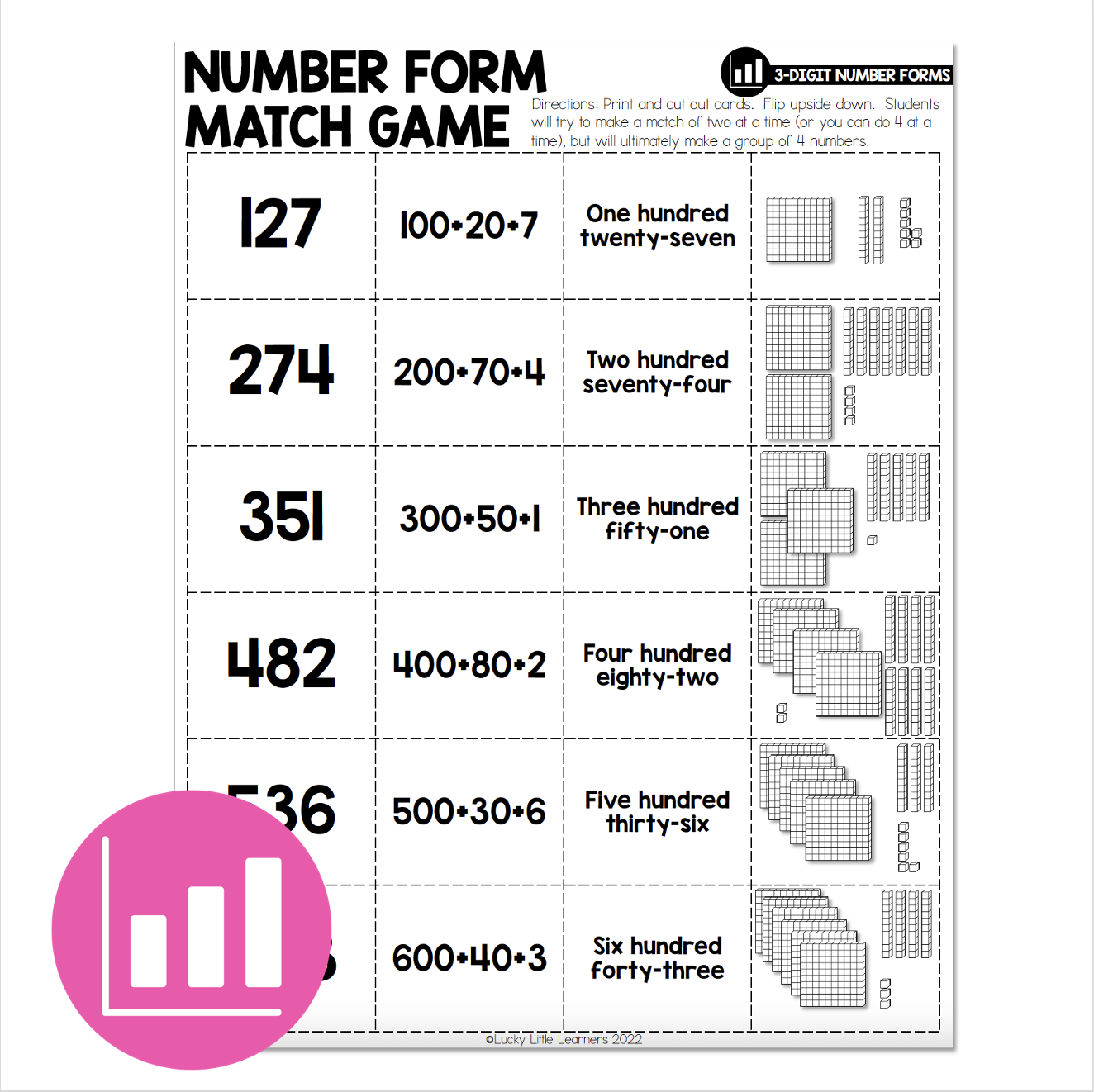 printable 3 digit number cards