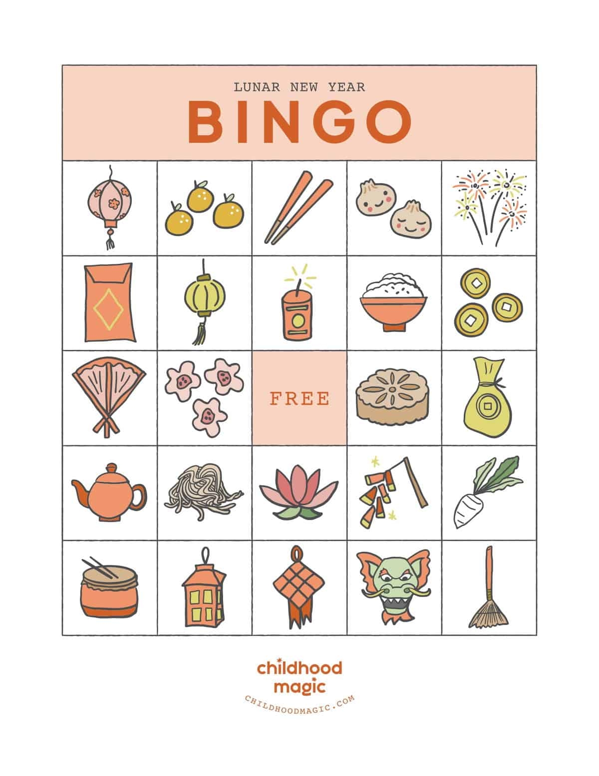 Lunar New Year Bingo Childhood Magic