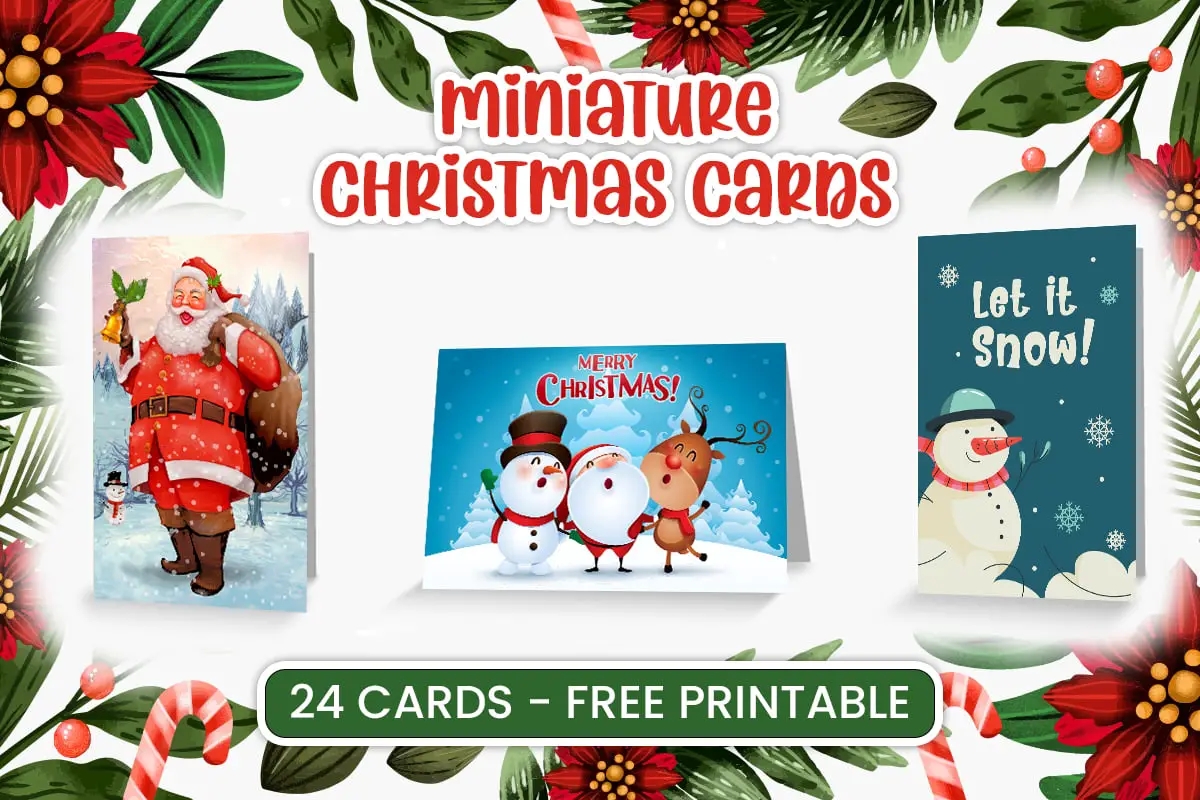 Miniature Christmas Cards Printable With Envelopes Suni Doll