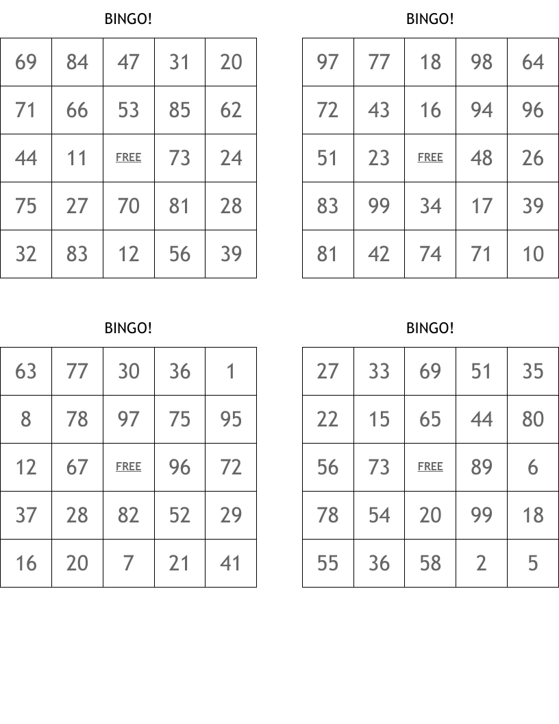 pdf free printable bingo cards