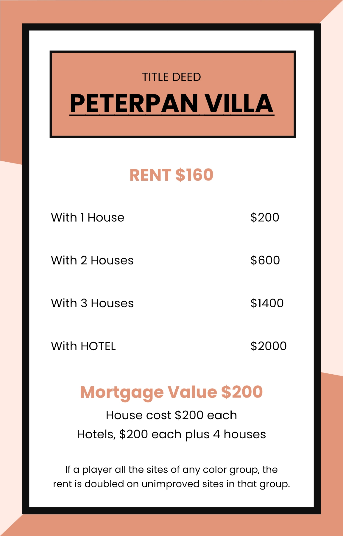 Monopoly Card Template In PSD Illustrator SVG PDF Download 