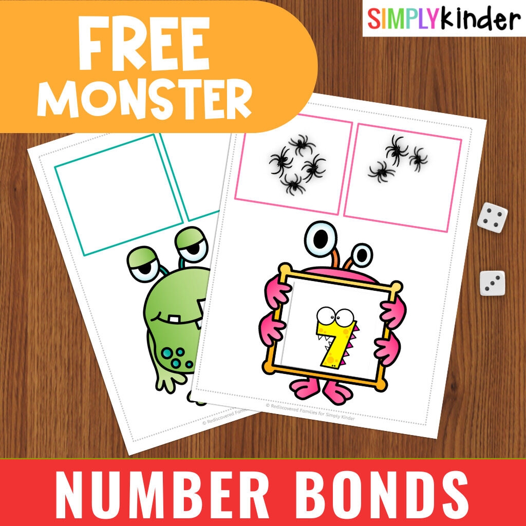 Monster Number Bonds Free Printable Simply Kinder