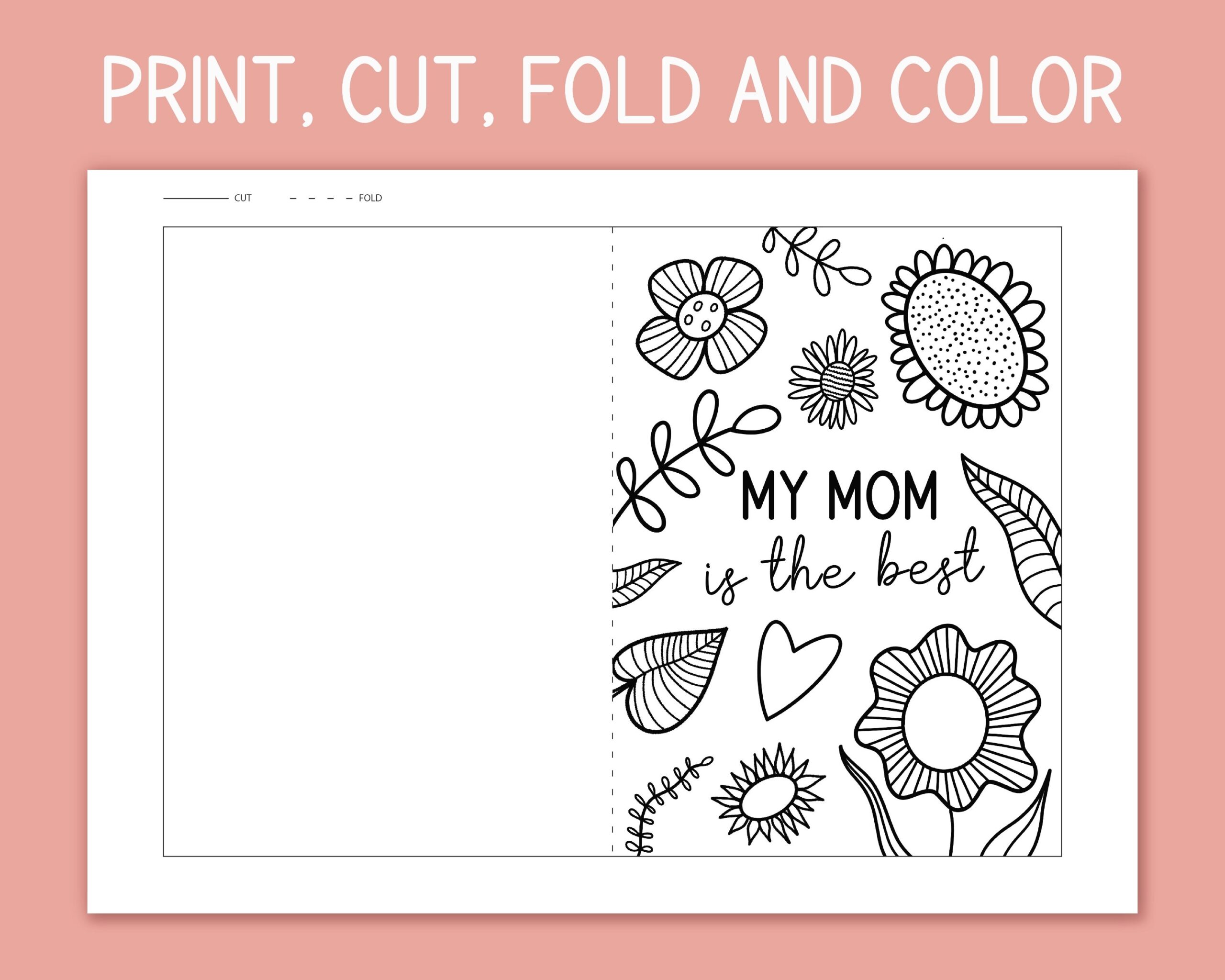 mothers day coloring cards printable