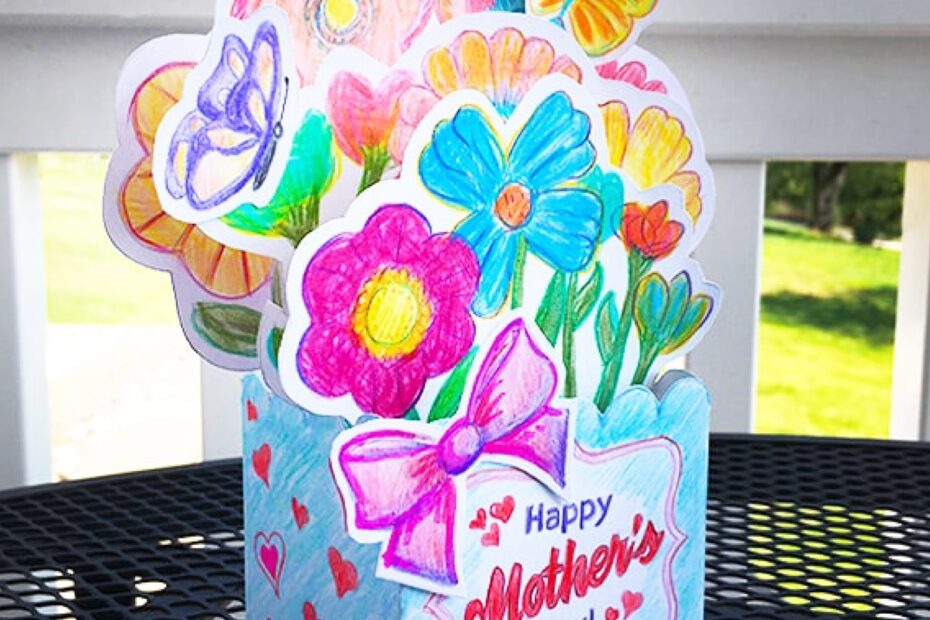 Mother s Day Pop Up Coloring Card U003c Craftidly