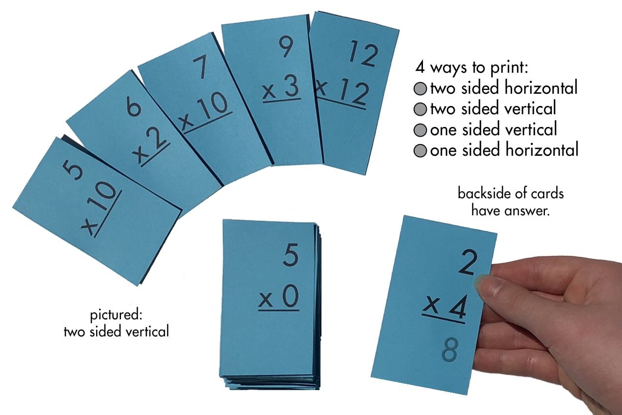 multiplication flash cards printable 0-10