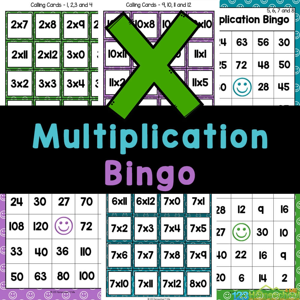 multiplication bingo cards free printable