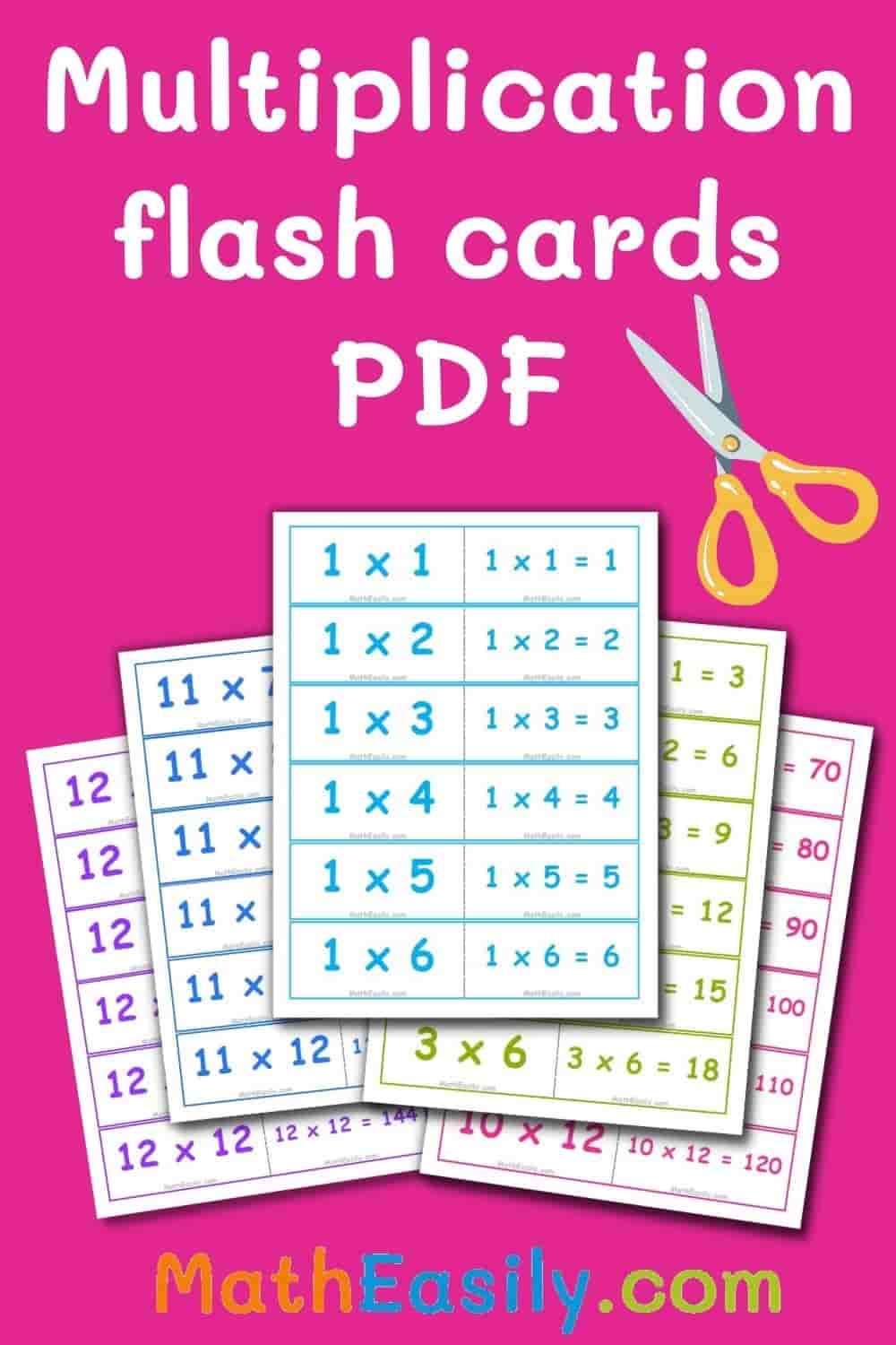 multiplication flash cards printable pdf free download