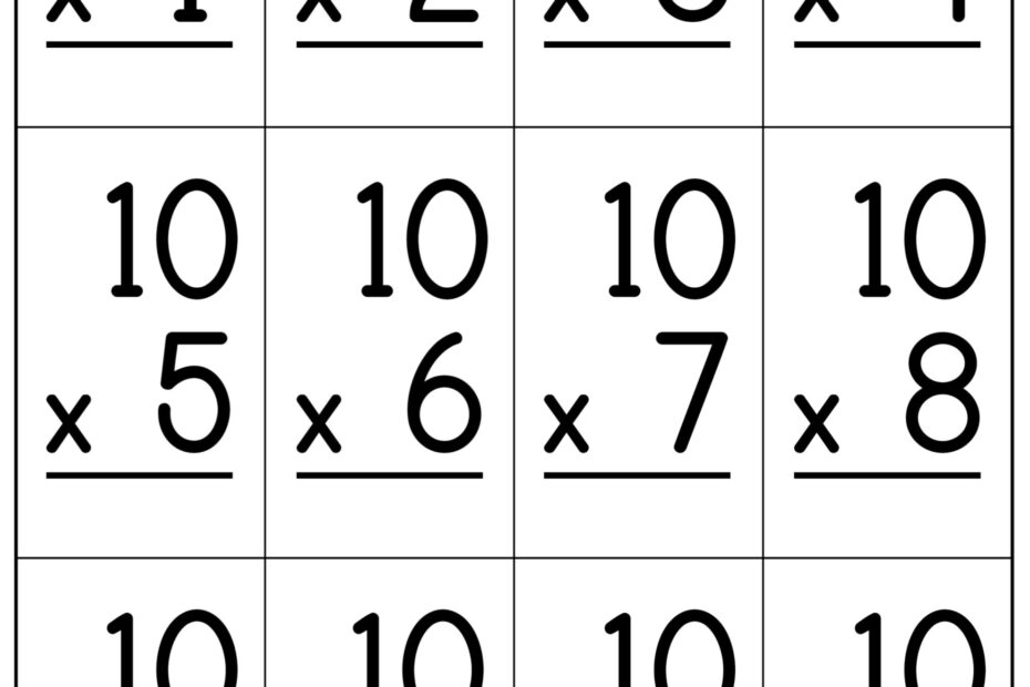 Multiplication Flash Cards Printable Paper Trail Design