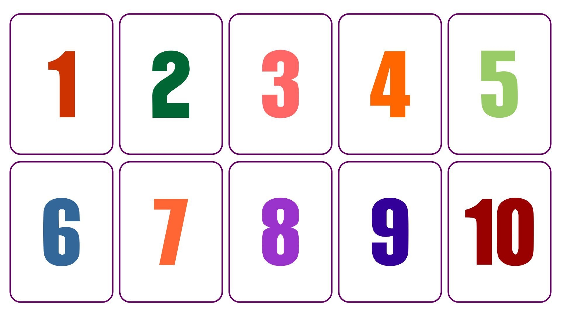 number cards printable 1-10
