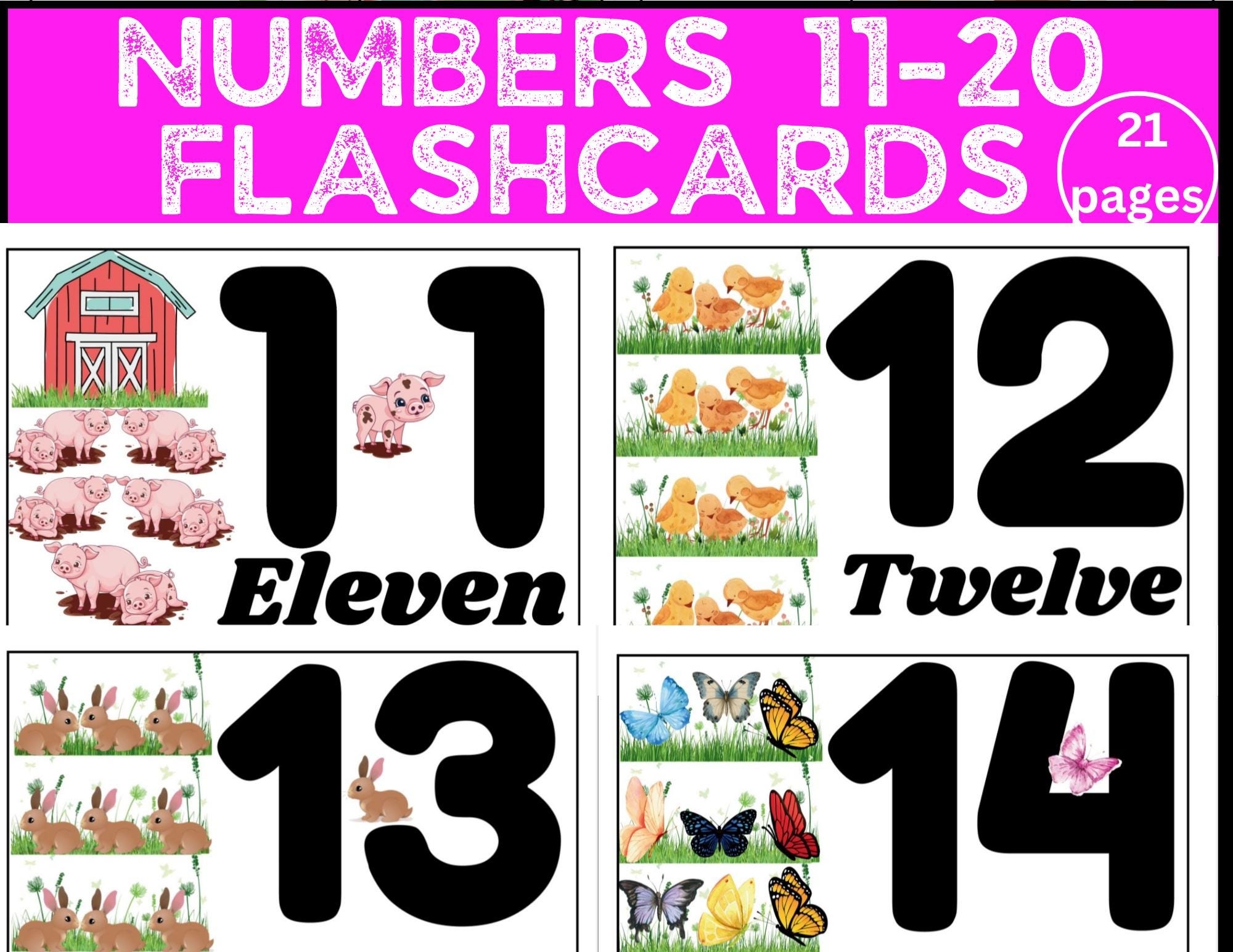 Numbers Flashcards numbers Coloring Worksheets numbers 11 20 numbers Printables toddler Numbers preschool Numbers Pages numbers Activities Etsy