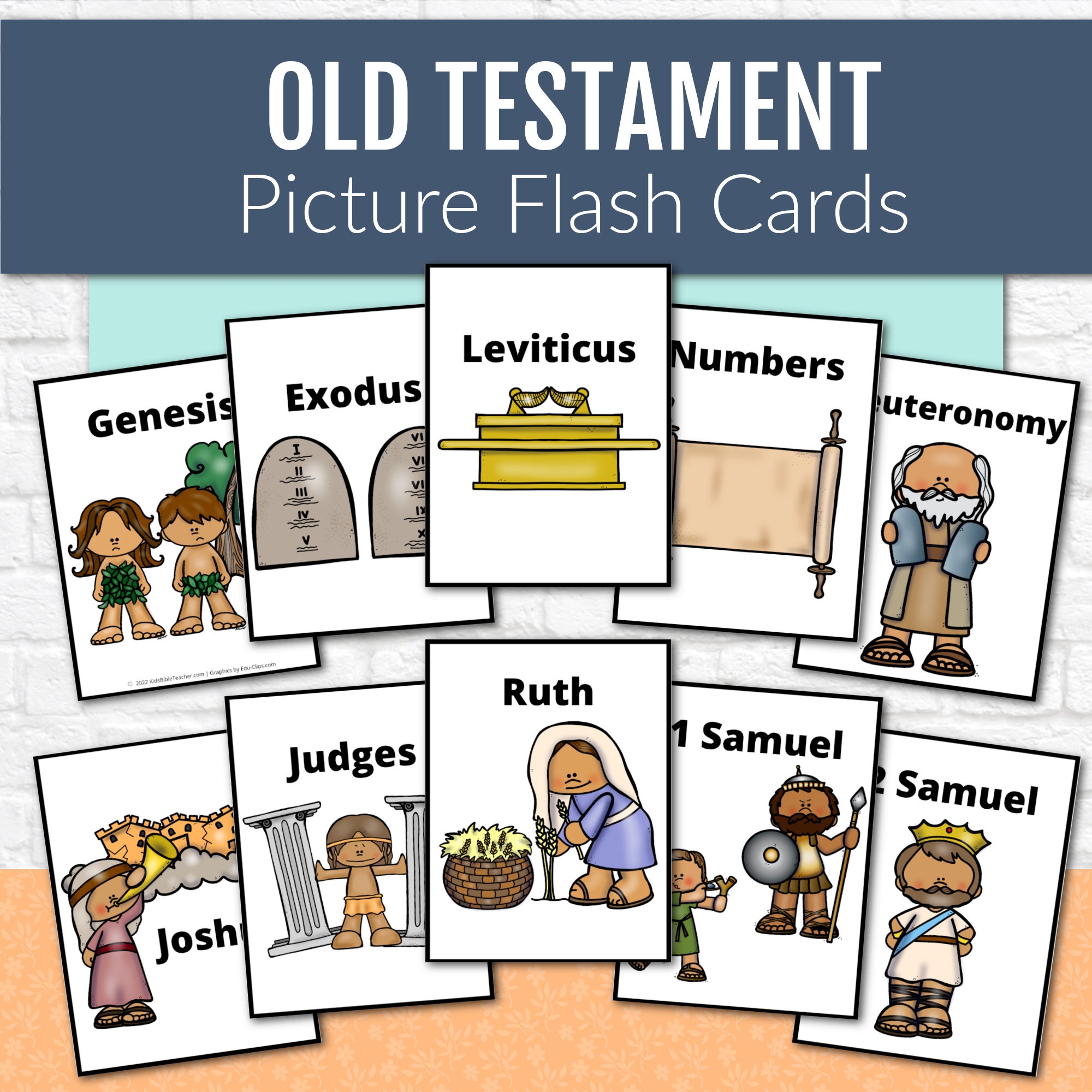 Old Testament Books Of The Bible Kids Flash Cards Bible Verse Learning Old Testament Sunday School Homeschool Printable Kids Digital Cards Etsy