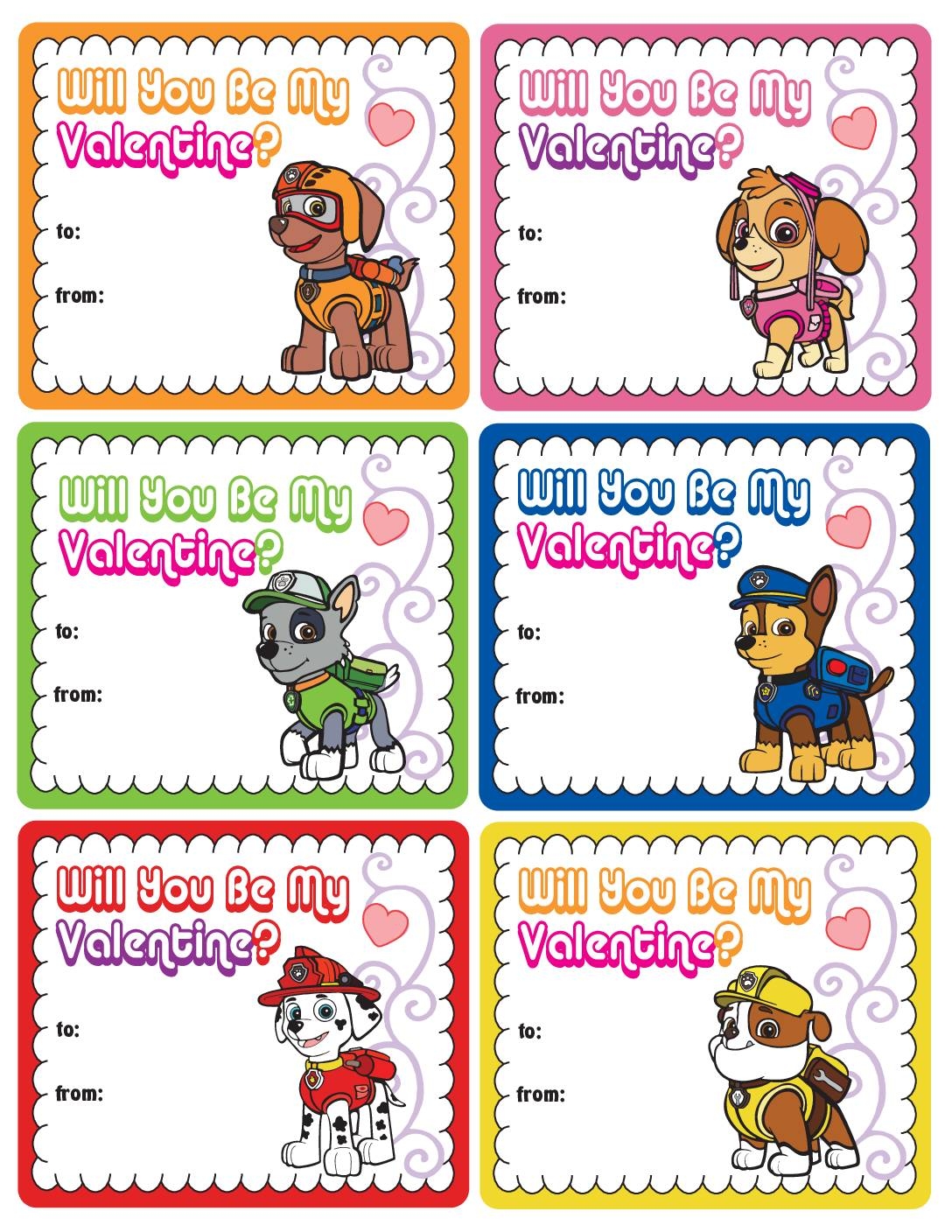 Paw Patrol Valentines