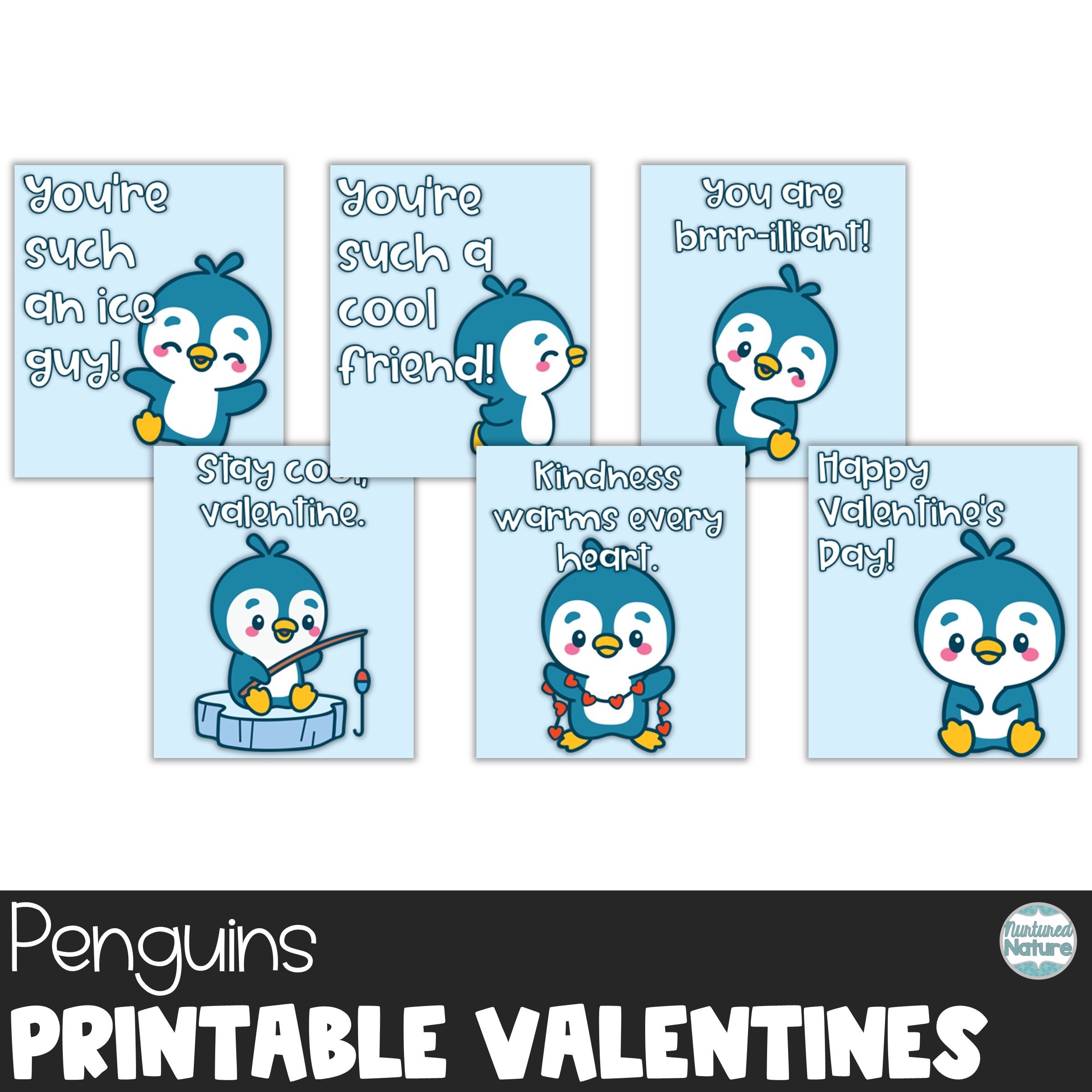 Penguin Valentines Printable Cards For Students Made By Teachers