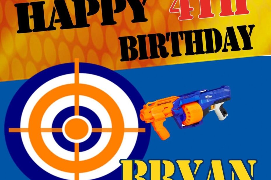Personalised Nerf Theme Birthday Card