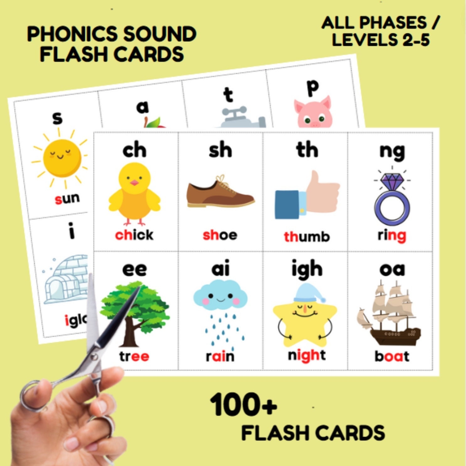 Phonics Flash Cards Download Printable Frequency Words First 