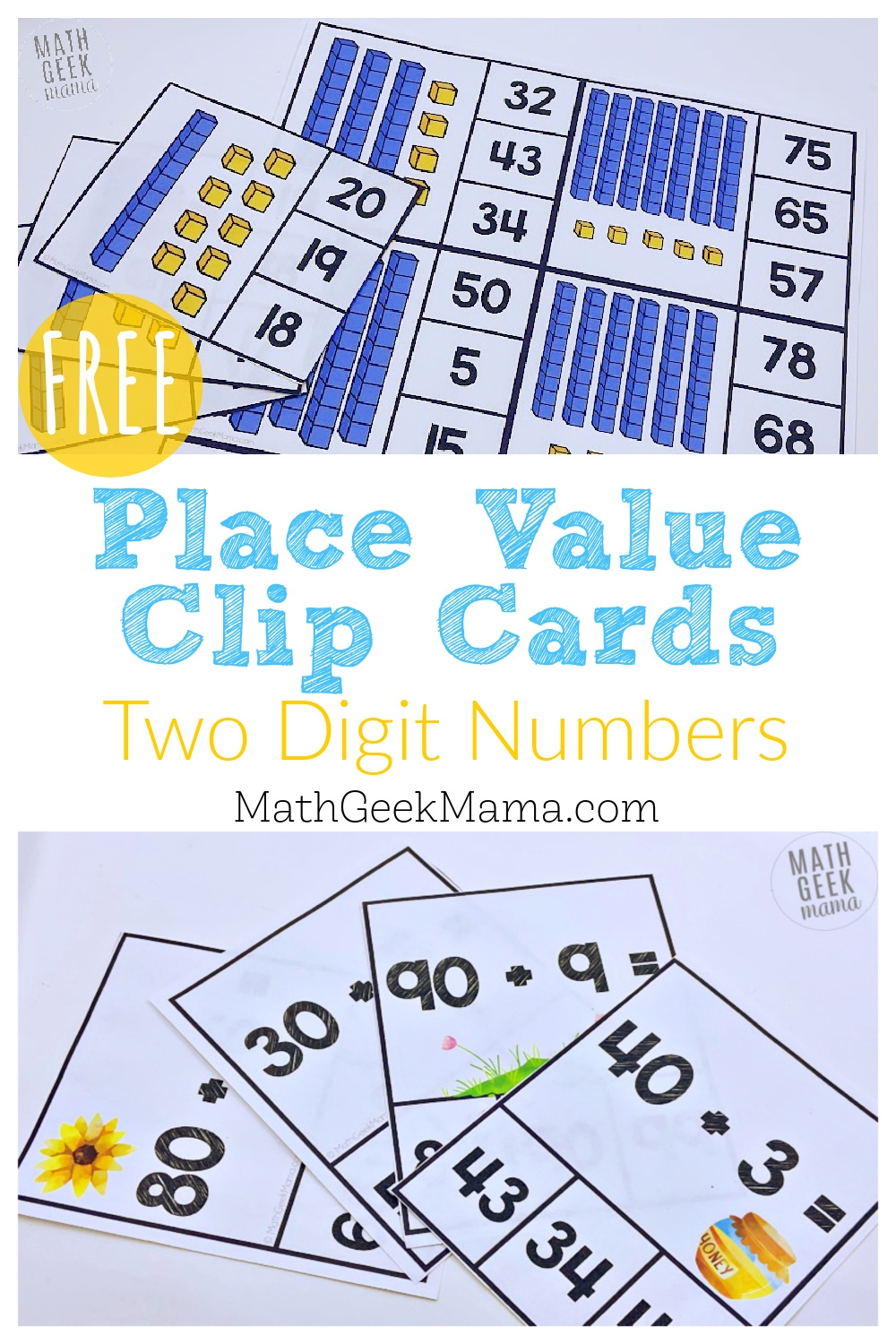 place value number cards printable