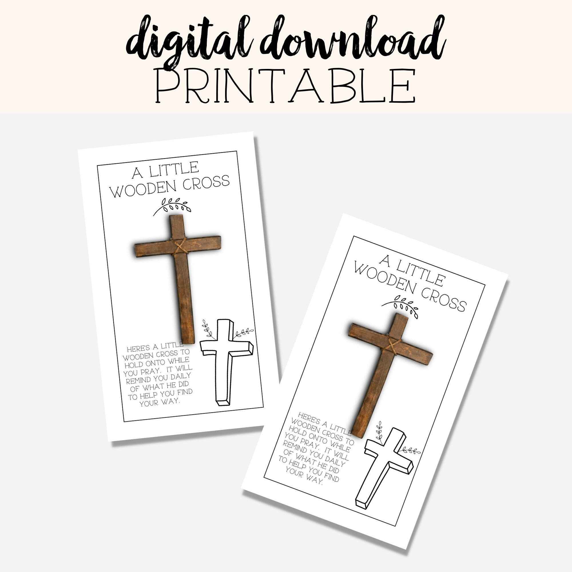 Pocket Cross Card Digital Download Printable Etsy