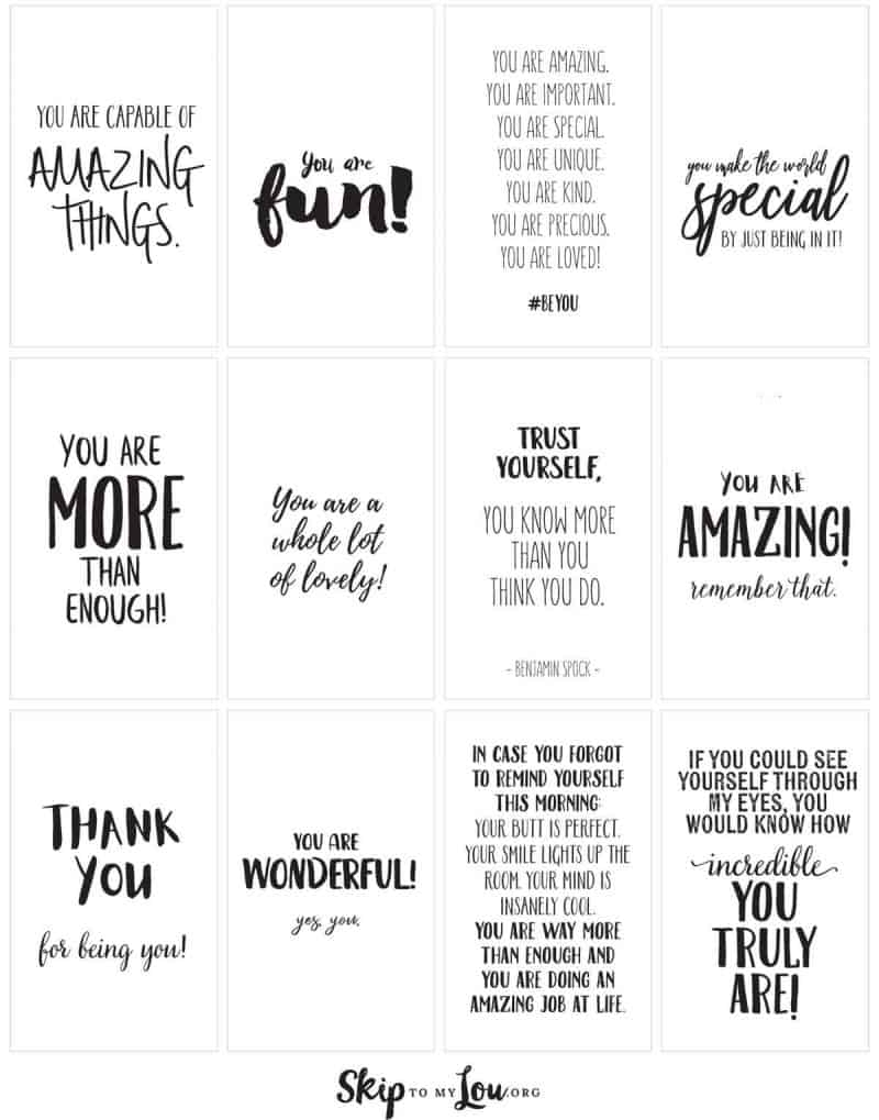 positive affirmations printable cards