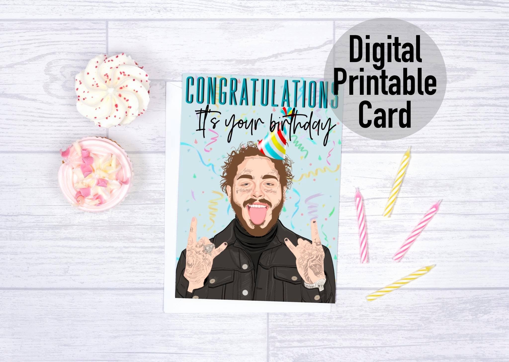 post malone birthday card printable