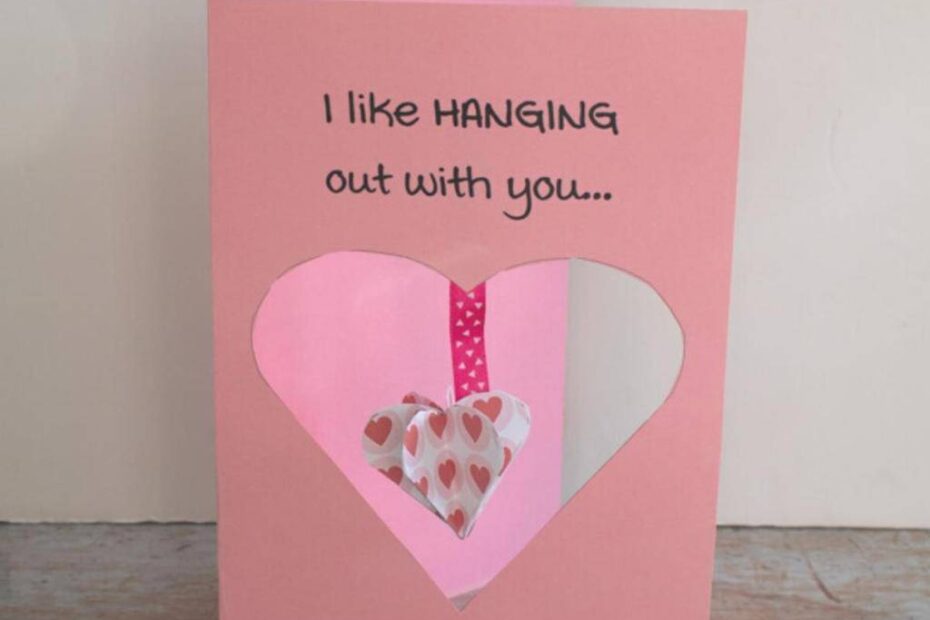 Printable 3D Hanging Heart Valentine s Day Card To Make With Kids