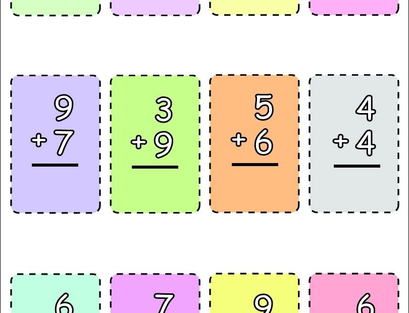 Printable Addition Flash Cards With Free PDF Number Dyslexia
