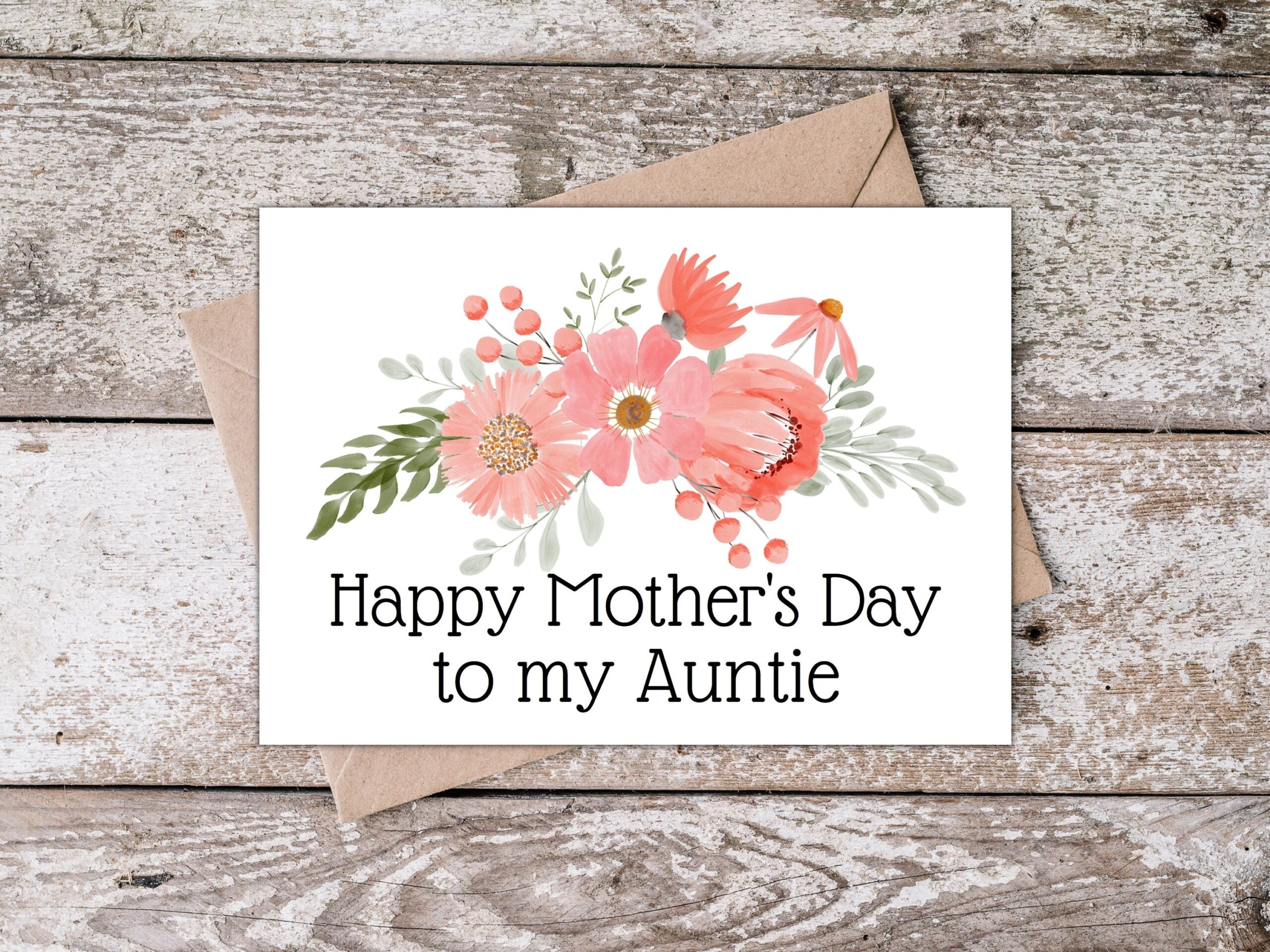Printable Auntie Mothers Day Card Happy Mother s Day To My 