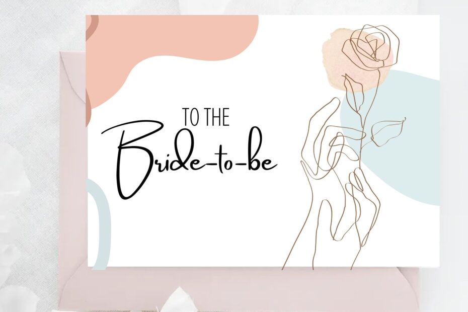 Printable Bridal Shower Card To The Bride to be Card Wedding