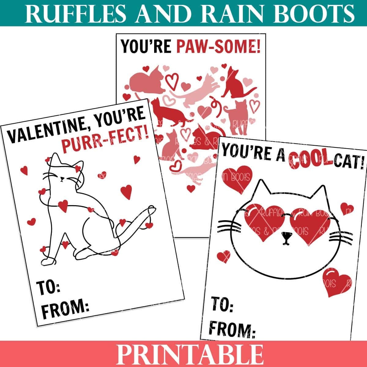 printable cat valentines day cards