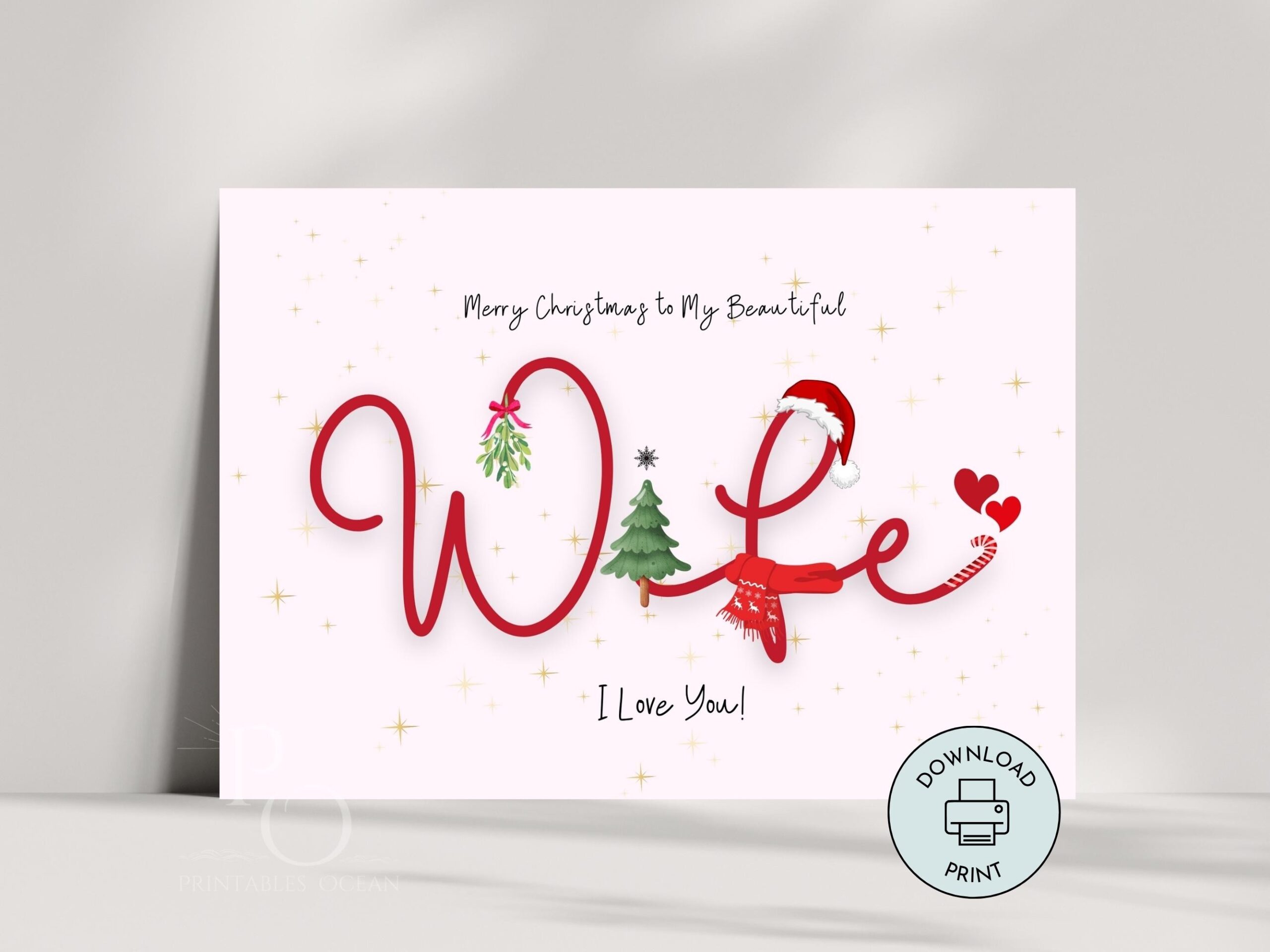 printable christmas card for my wife
