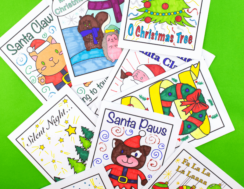 Printable Christmas Cards For Kids To Color Arty Crafty Kids
