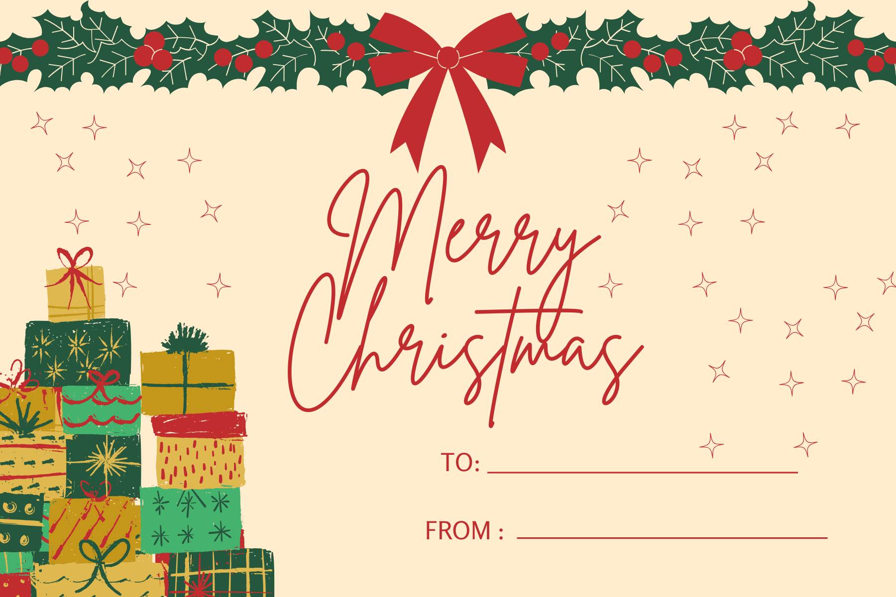 Printable Christmas Gift Card By Delenalirio Raket PH