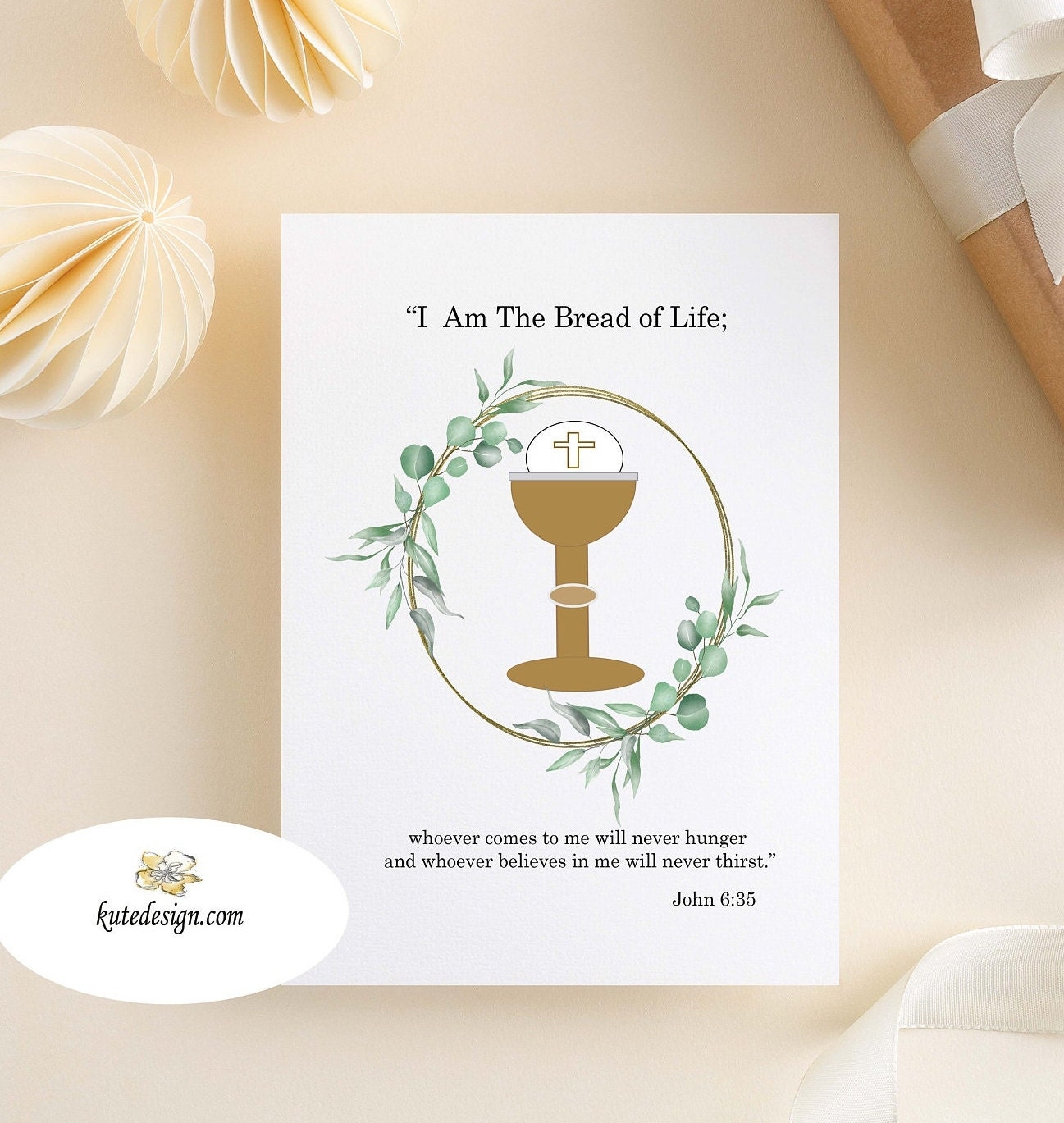 Printable First Communion Card Catholic Card Christian Card First Communion Gift Blank Card Eucharist Card Bible Verse Card Scripture