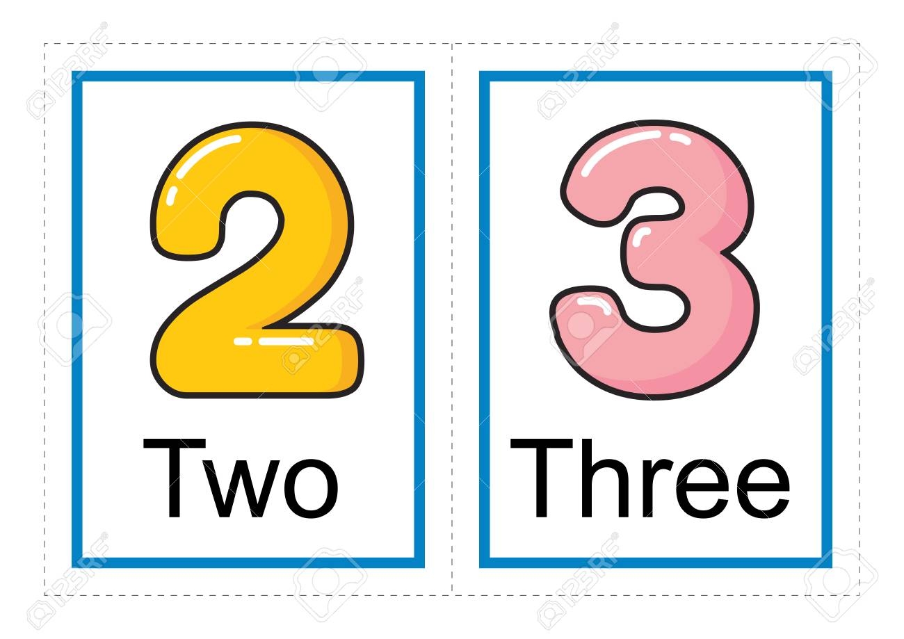 Printable Flash Card Collection For Numbers And Their Names For 