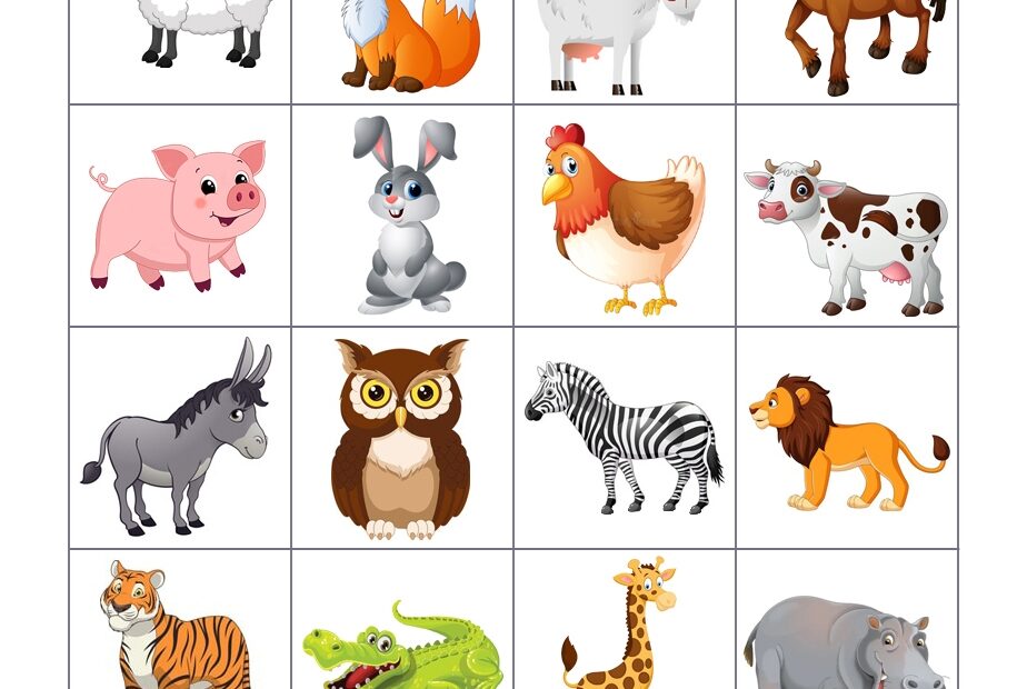Printable Matching Game Animals 60 Cards To Cut Out Memozor