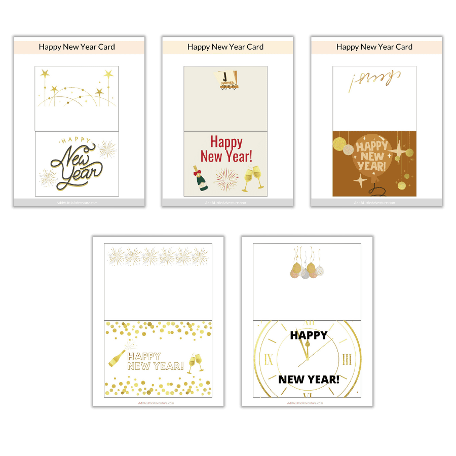 Printable New Years Cards Add A Little Adventure