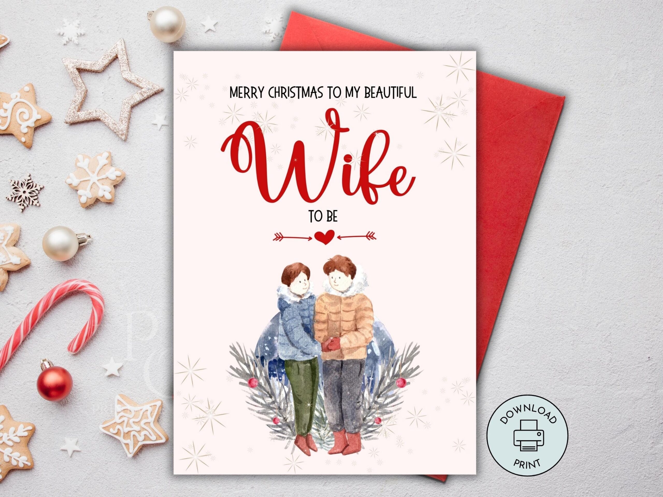 Printable Romantic Christmas Card For Wife To Be Fianc e 