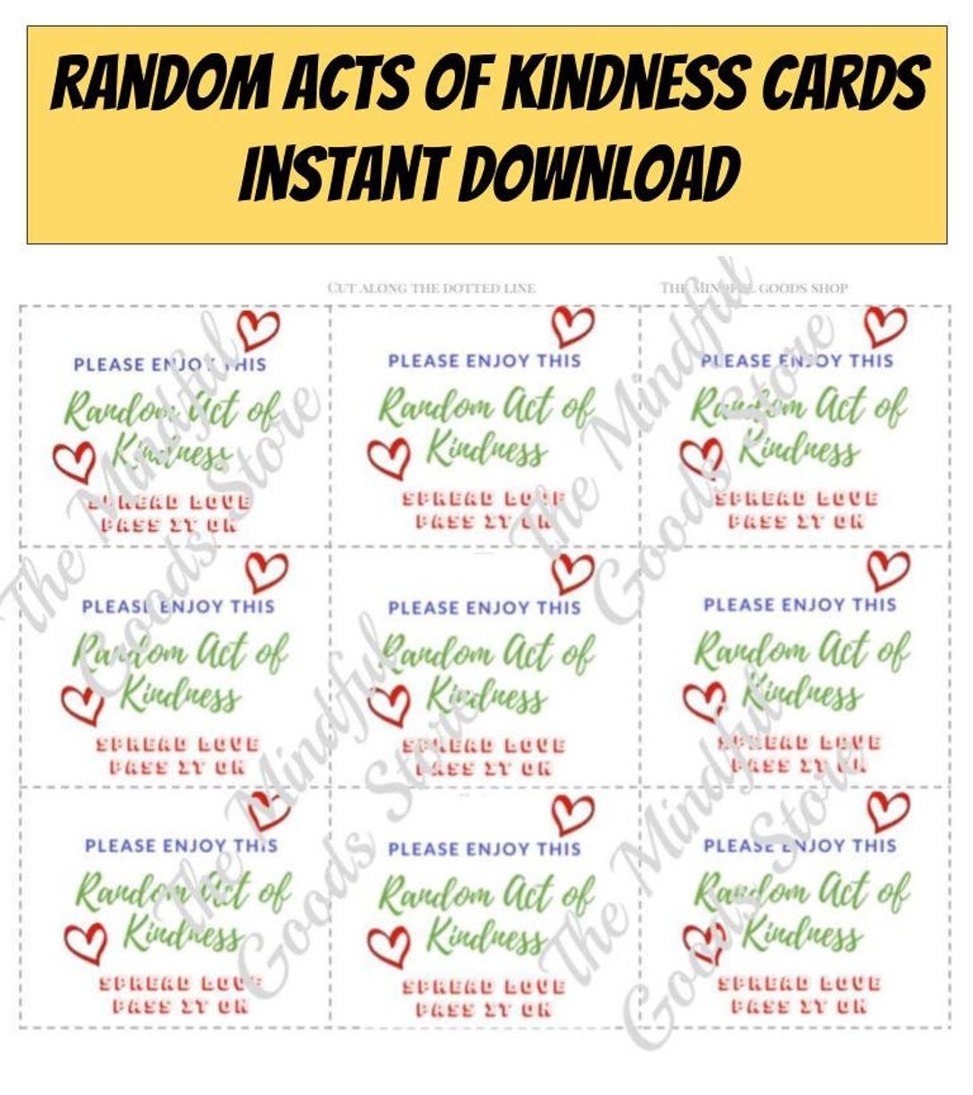 printable acts of kindness cards