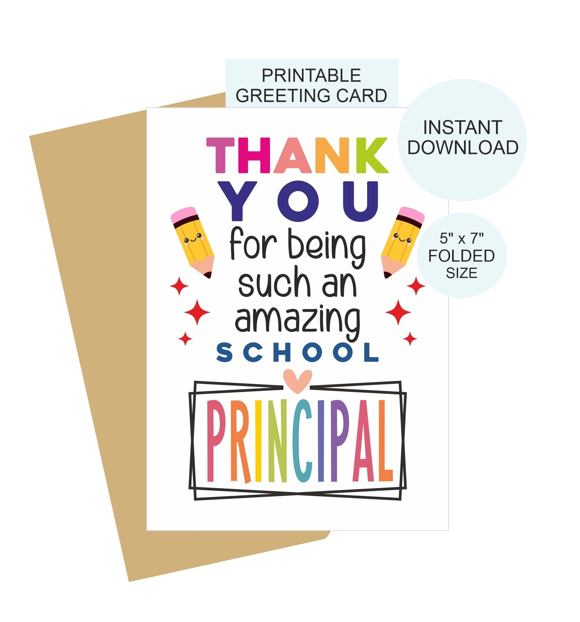 School Principal Card Printable School Principal Appreciation 