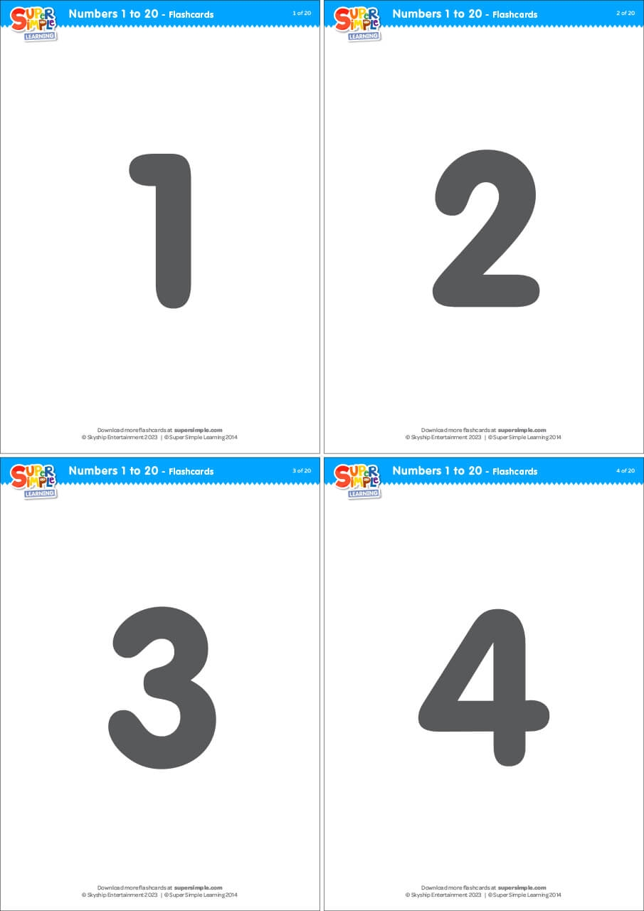 number cards 1-15 printable