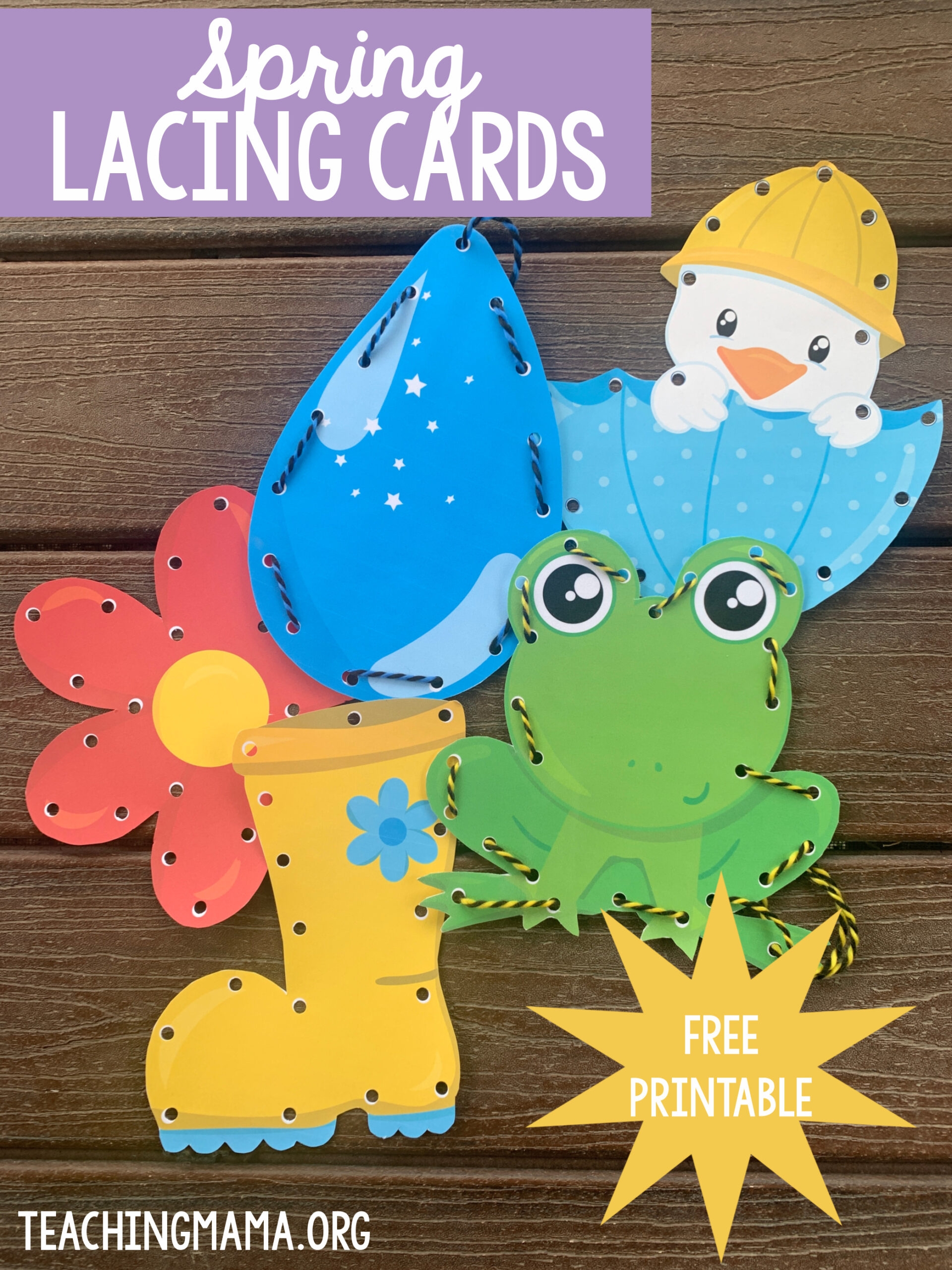 preschool printable lacing cards