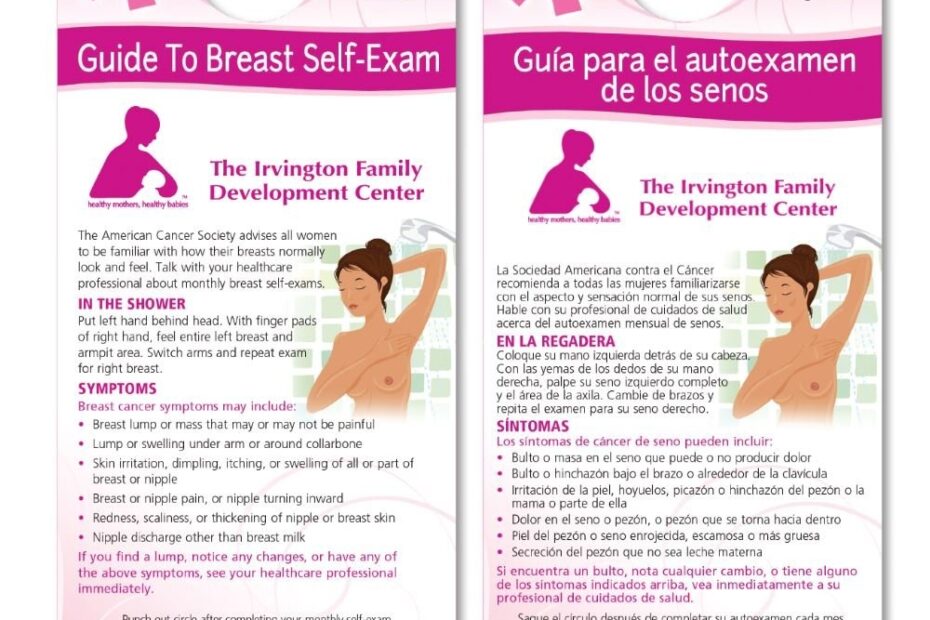 Step By Step Breast Self Exam Bilingual Punch Out Shower Card