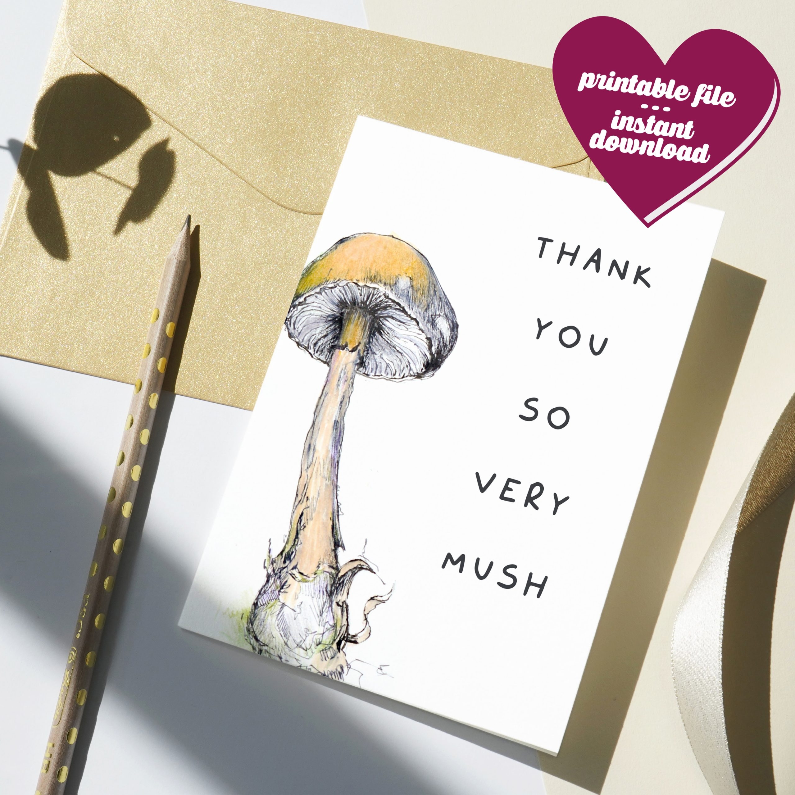 mushroom birthday card printable